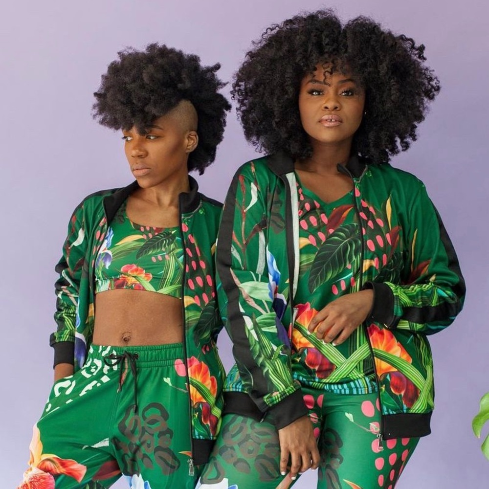 Green floral track jacket